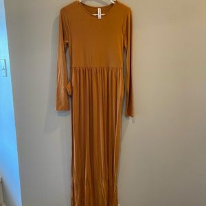 NEW Mustard Maxi Dress with Long Sleeves